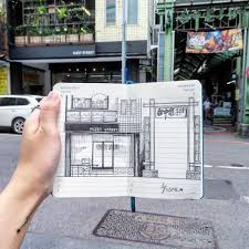 台中 台中車站 台中電子街 手繪 速寫 插畫 手帳 文房具 citywalk taichungtrip usk sketchwalker sketch illustration artjournal mymoleskine canon powershot s fleet street