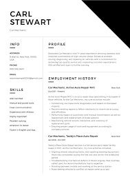 Free Car Mechanic Resume Sample Template Example Cv Formal Design Creative Event Planner Resume Professional Resume Examples Resume Examples
