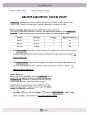 Fill in the blanks to complete the following nuclear reactions. How Does Beta Decay Change The Nucleus Of A Radioactive Atom Activity B Beta Course Hero