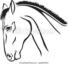Dit is een foto van het elegante paard van deze kleurplaat verschijnt plat op zijn achterpoten. Paardenhoofd Tekening Paard