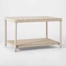 Monroe Wicker Patio Coffee Table White Threshold In 2020 Coffee Table White White Wicker Table White Wicker Chair