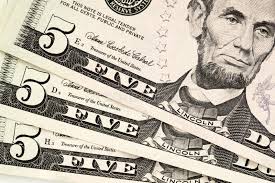 Five dollar bills stock image. Image of macro, bill, closeup