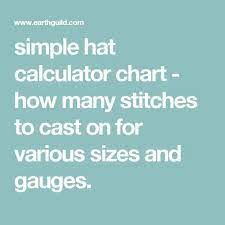 Simple Hat Calculator Chart How Many Stitches To Cast On For Various Sizes Knitting Patterns Free Hats Knitted Slippers Pattern Beanie Knitting Patterns Free
