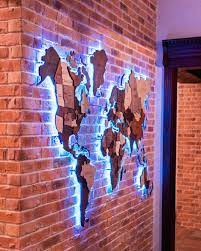 Wood Wall Art World Map Mothers Gift Led Wall World Map Etsy In 2020 World Map Wall Art World Map Decor Map Wall Art
