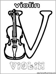 Letter d is for drum coloring page from letter d category. V Violin Coloring Page