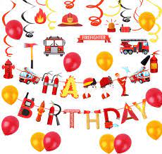 Fire truck firefighter birthday thomas blaze of a time. Buy Set Of 31 Fireman Birthday Banner Firetruck Birthday Banner Firefighter Birthday Party Decoration Fire Department Party Decoration For Birthday Baby Shower Decorations Online In Turkey B082x9hzxs