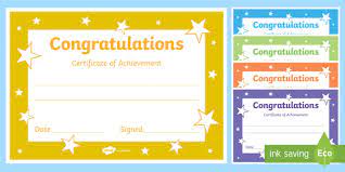 Navy & orange science icons certificate of appreciation. Printable Congratulations Certificate Template