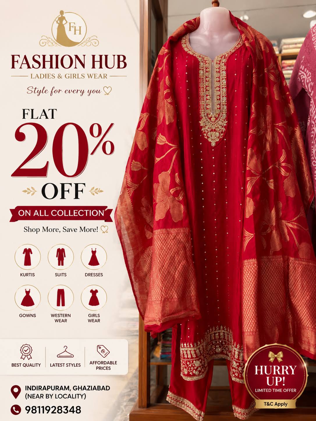 Royal Red Embroidered Designer Suit Set product image