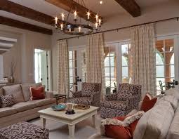 Vintage Chandelier Puts Crowning Touch On Soothing Living Room Inspiration Barn Light Traditional Family Rooms Family Room Family Room Design
