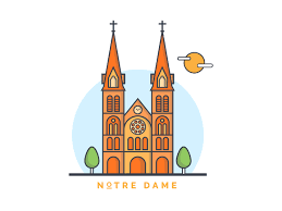 Norte Damne Church Illustration Illustration Illustration Design Graphic Illustration