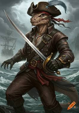 Malik, the sharp-tongued emissary of the Caribbean sea-lanes, do AI tạo
