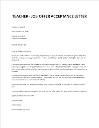 Teacher letter of application format. Acceptance Letter For A Teaching Job