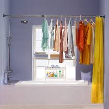 Here's a tutorial on how to build a wood use with a bendable or half oval shower curtain rod or a bendable metal rod to wrap around as a. Byn Diy Metal Bathroom Shower Curtain Rods Clothes Hanging Rod Rod Mark Rodrod Bag Aliexpress