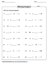 Adding, subtracting, multiplying, & dividing. Multiplying And Dividing Integers Worksheets