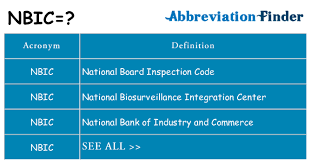 Relationship banking is at the core of our mission and values. What Does Nbic Mean Nbic Definitions Abbreviation Finder