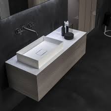 a design that can t go unnoticed pure h 36 cm unit in grey canaletto wood with bevelled top in cristalplant rectangular sit on top washbasin in ceramilux ssl
