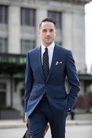 Slim fit navy blue pindot two button wool suit. The All Business Royal Blue Suit He Spoke Style Shop
