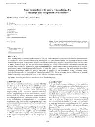 PDF) Sinus histiocytosis with massive lymphadenopathy. Is the lymph node  enlargement always massive?