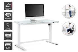 Dry erase compatible glass top; Ergolux Sorrento Electric Standing Desk White Glass Matt Blatt