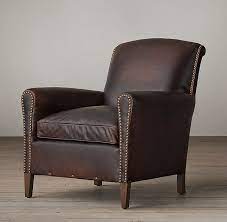 rh 39 s gerrard leather club chair beautifully proportioned and exhibiting clean lines our club chair is a supe leather club chairs club chairs leather chair