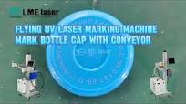 Flying uv laser marking machine mark bottle cap with conveyor.#laser  #lasermarkingmachine#machine#uv