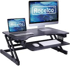 Medical knee exoskeletons only lock and unlock the knee or provide . Buy Rocelco 32 Height Adjustable Standing Desk Converter Quick Sit Stand Up Dual Monitor Riser Gas Spring Assist Tabletop Computer Workstation Large Retractable Keyboard Tray Black R Adrb Online In Indonesia B015gcgod8