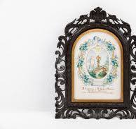 Victorian Memorial Frame: Hand-carved Wood, Painted Flowers ...