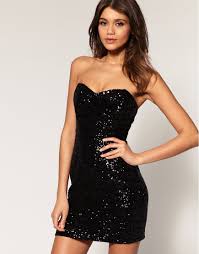 Tfnc Tfnc Bandeau Sweetheart Sequin Dress At Asos Sweetheart Sequin Dress Simple Black Dress Black Strapless Dress