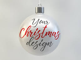 Download Christmas Ball Ornament Mockup In White Stock Template Adobe Stock