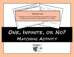 One Solution Infinite Solutions Or No Solution Middle School Math Resources Middle School Math Solutions