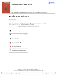 Maybe you would like to learn more about one of these? Pdf Manufacturing Malayness British Debates On The Malay Nation Civilisation Race And Language In The Early Nineteenth Century Martin Muller Academia Edu