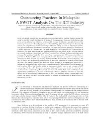 Abstract this study examines the extensive strategic analysis of airasia berhad that has enabled it to Pdf Outsourcing Practices In Malaysia A Swot Analysis On The Ict Industry