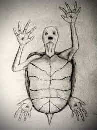Beings displaying a mixture of human and animal traits while also having a similarly blended appearance have played a vast and varied role in multiple traditions around the world. Human Turtle Hybrid Drawing