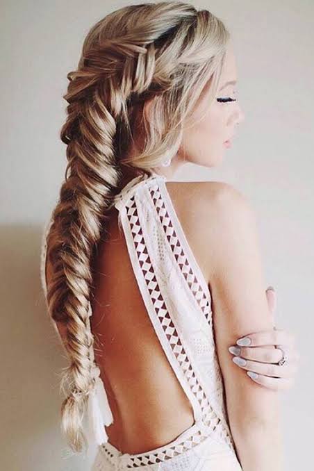 Bohemian Dutch Fishtail Braid Hairstyle - Luxy® Hair