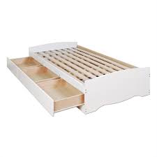 Prepac mate's platform storage bed with 6 dra. Prepac Monterey White Full Platform Storage Bed 3 Piece Bedroom Set Walmart Com Walmart Com