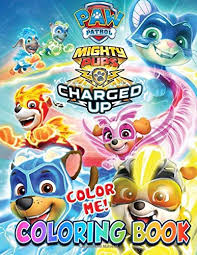 Paw patrol coloring pages collection. Color Me Paw Patrol Mighty Pups Charged Up Coloring Book Super Paw Cute Characters For Kids Me Color Me Color 9798657772111 Amazon Com Books