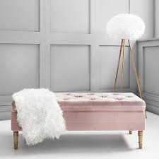 safina ottoman storage bench in baby pink velvet with button detail baby pink bedroom ideas storage ottoman bench storage bench bedroom