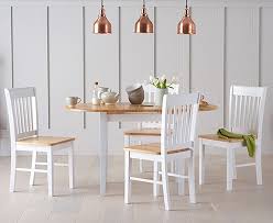 Greenforest round dining table 32, modern white kitchen dining room table small wooden leisure coffee table for home office living room lounge,easy assembly. Mark Harris Alaska Butterfly Extending Dining Table And 2 Chairs Oak And White Cfs Furniture Uk