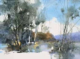 She is a master of both technique and vision. Jasmine Huang Apr 18 Watercolor Landscape Paintings Watercolor Art Landscape Winter Landscape Painting