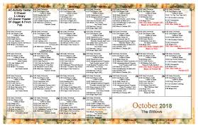 October 2018 Assisted Living Activity Calendar Senior Living Activities Nursing Home Activities Assisted Living Activities
