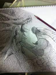 Godzilla In Pencil Drawing Tokusatsu