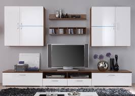 Wohnwand Anbauwand Wohnzimmer Schrank Thunder Kern Nussbaum Weiss Hochglanz Wohnzimmerschrank Pintura Paredes