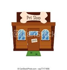 Most shops offer grooming, training, boarding, and veterinary services. Pet Shop Building Facade With Open Sign On Door And Green Doormat With Dog Paw Prints Cute Brown Cartoon Exterior With Bone Canstock