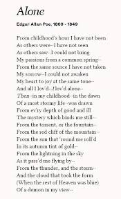Alone Edgar Allen Poe Aesthetic Words Poem Quotes My Poetry