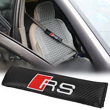 Rs Line Carbon Fiber Car Seat Belt Pad Neck Cushion Filler For Audi A3 4 5 Q Seat Belt Pads Backless Booster Seat Car Seats