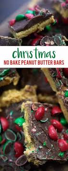 Christmas No Bake Peanut Butter Bars Recipe In 2020 Peanut Butter Bars Peanut Butter Baking