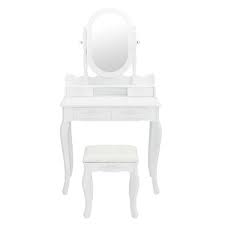 Greenforest vanity desk, makeup table with glossy white tabletop and 2 drawers, modern home office computer desk with golden legs. 55 Modern Bedroom Jewelry Cabinet Dresser Makeup Vanity Table And Stool Set Overstock 28177728