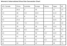 womens shoe size conversion chart world of printables