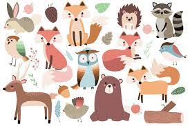 Woodland Forest Animals Clipart Set Woodland Clipart Tribal Animals Animal Clipart