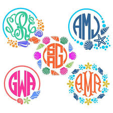 Download Seashell Shells Ocean Beach Cuttable Svg Design Monogram Decal Silhouette Cameo Projects Silhouette Monogram
